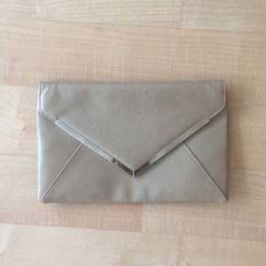 Nordstrom’s leather tan clutch